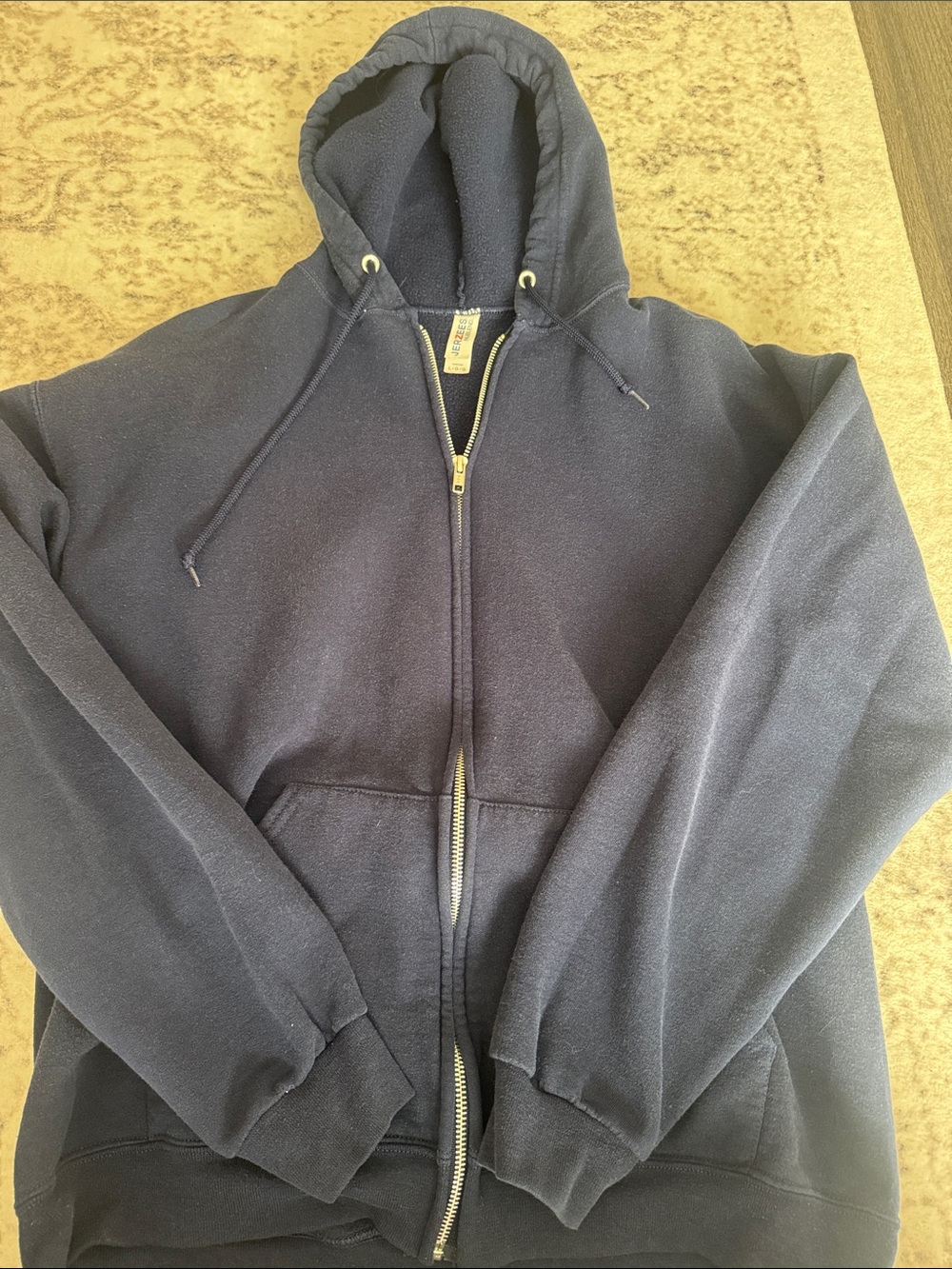 Jerzees Navy Full-Zip Hooded Sweatshirt Jacket